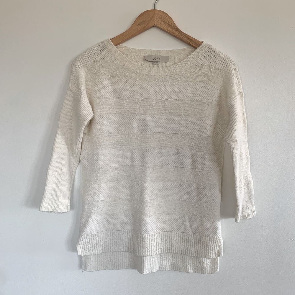 Loft Textured White/Cream Sweater
